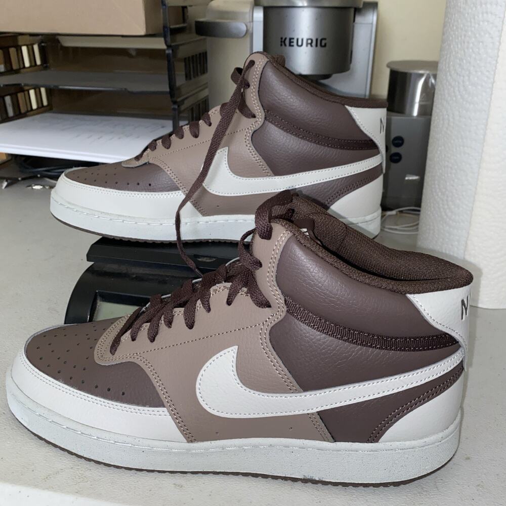 Nike Court Vision Mid Next Nature Shoes Men's Size 10 Baroque Brown Retail-$100